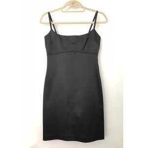 Laundry black heavy wt satin mini cocktail dress